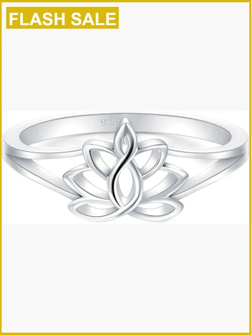 925 Sterling Silver Lotus Flower Ring, Wedding Band, Tarnish Resistant, Comfort